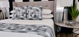 The Geometric pillow and bed runner