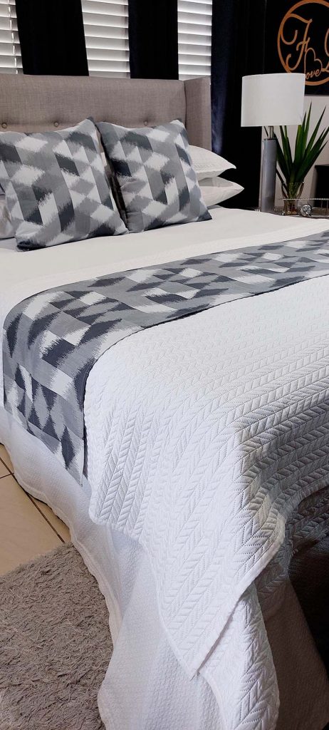 The Geometric pillow and bed runner